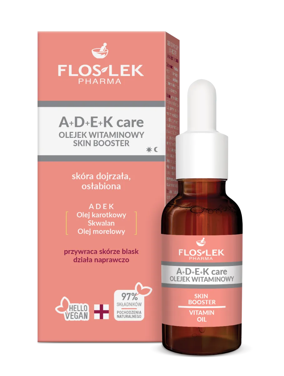 Floslek A+D+E+K care olejek witaminowy Skin Booster, 30 ml