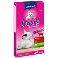 Vitakraft Cat Liquid Snack przysmak z wołowiną i inuliną, 6 szt. x 15 g