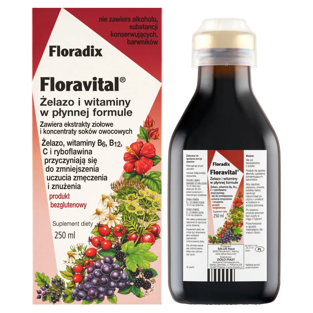 Floradix Floravital, suplement diety, 250 ml 
