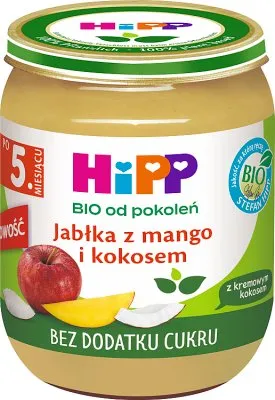 HiPP BIO Jabłka z mango i kremowym kokosem, 160 g