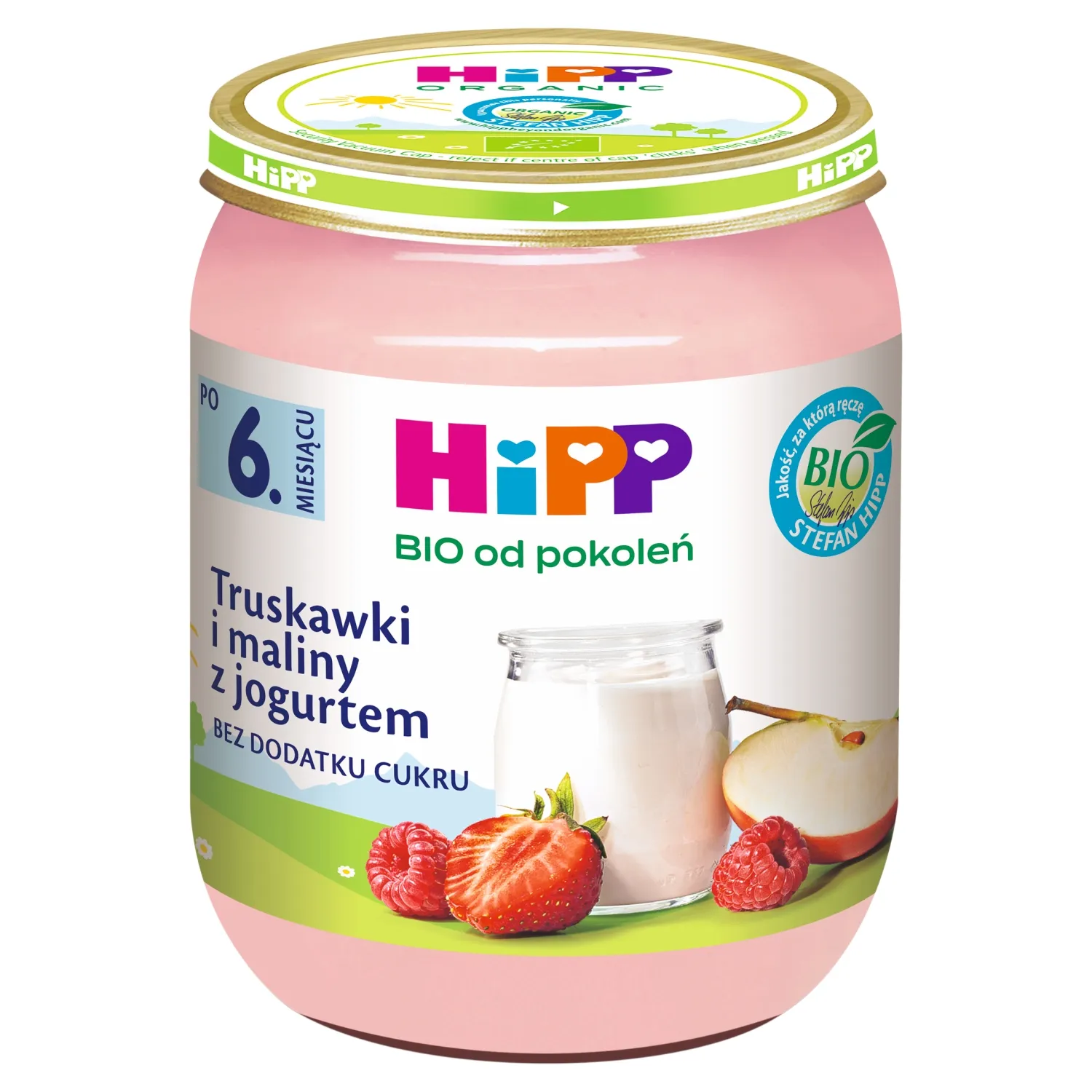 HiPP BIO od pokoleń deserek truskawki i maliny z jogurtem, 160 g