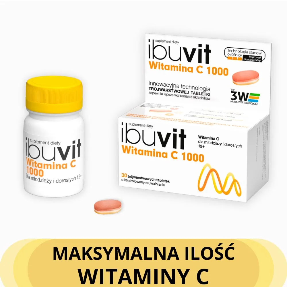 Ibuvit Witamina C 1000, suplement diety, 30 tabletek 