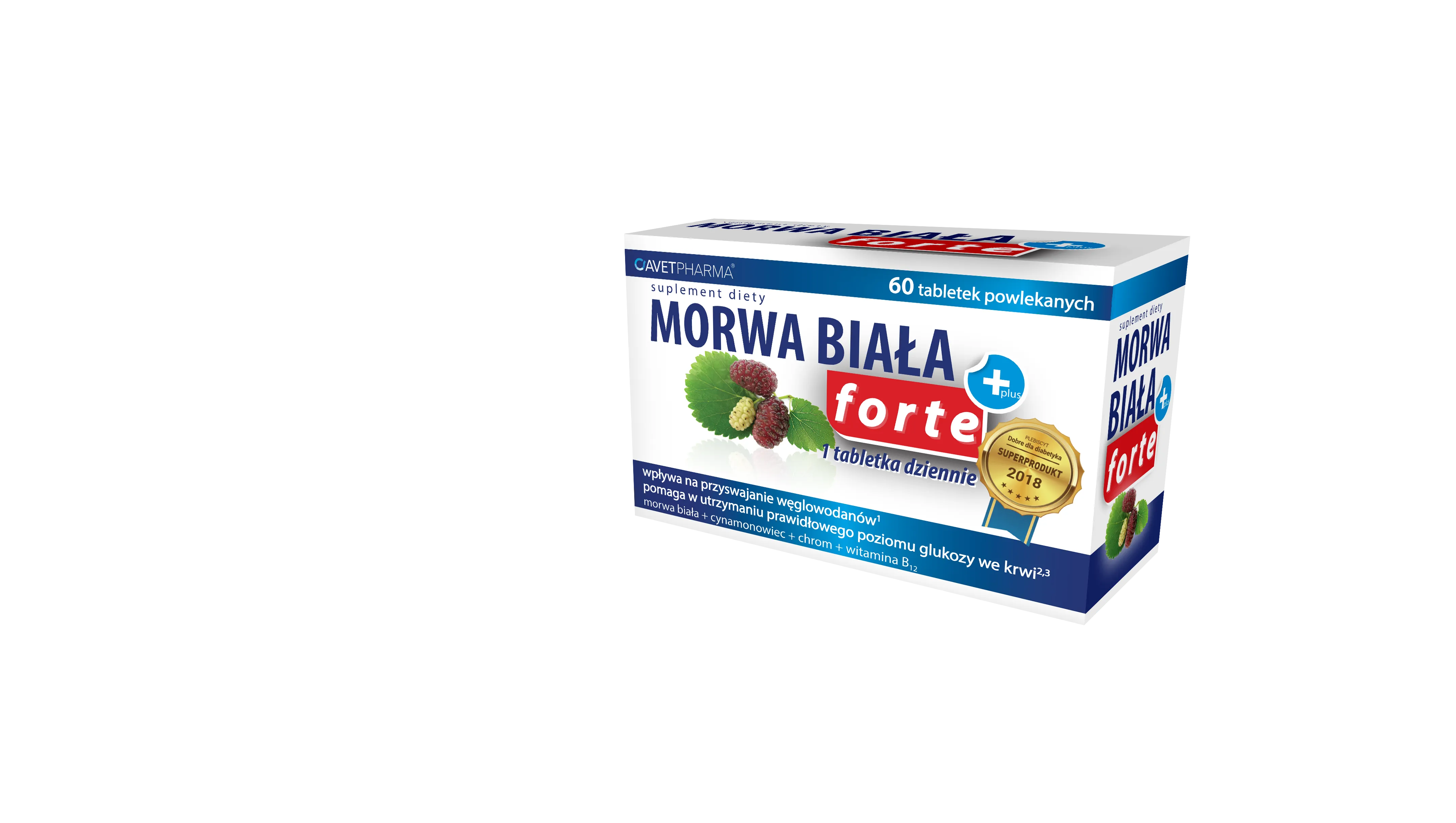 Morwa Biała Plus Forte, suplement diety, 60 tabletek powlekanych