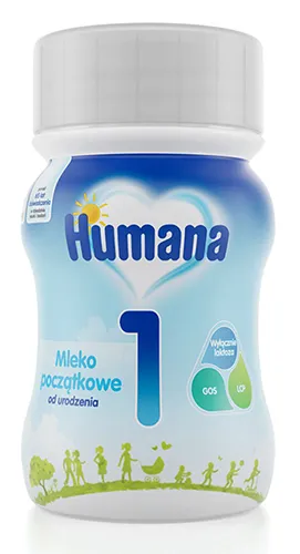 Humana 1, mleko początkowe w płynie od urodzenia, 24 x 90 ml