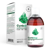 Aura Herbals, Cynkdrop, suplement diety, cynk, witamina B6, witamina B12, płyn, 500 ml