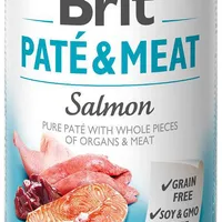 Brit Pate&Meat Adult Salmon Mokra karma z łososiem dla psa, 400 g