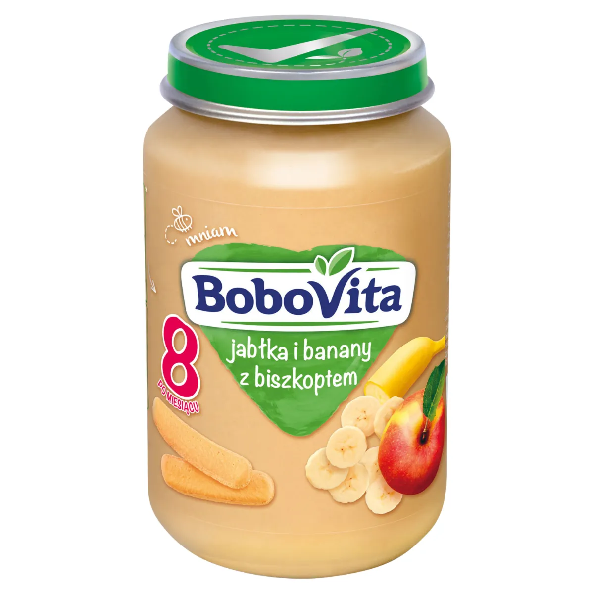 BoboVita Jabłka i banany z biszkoptem po 8 miesiącu, 190 g