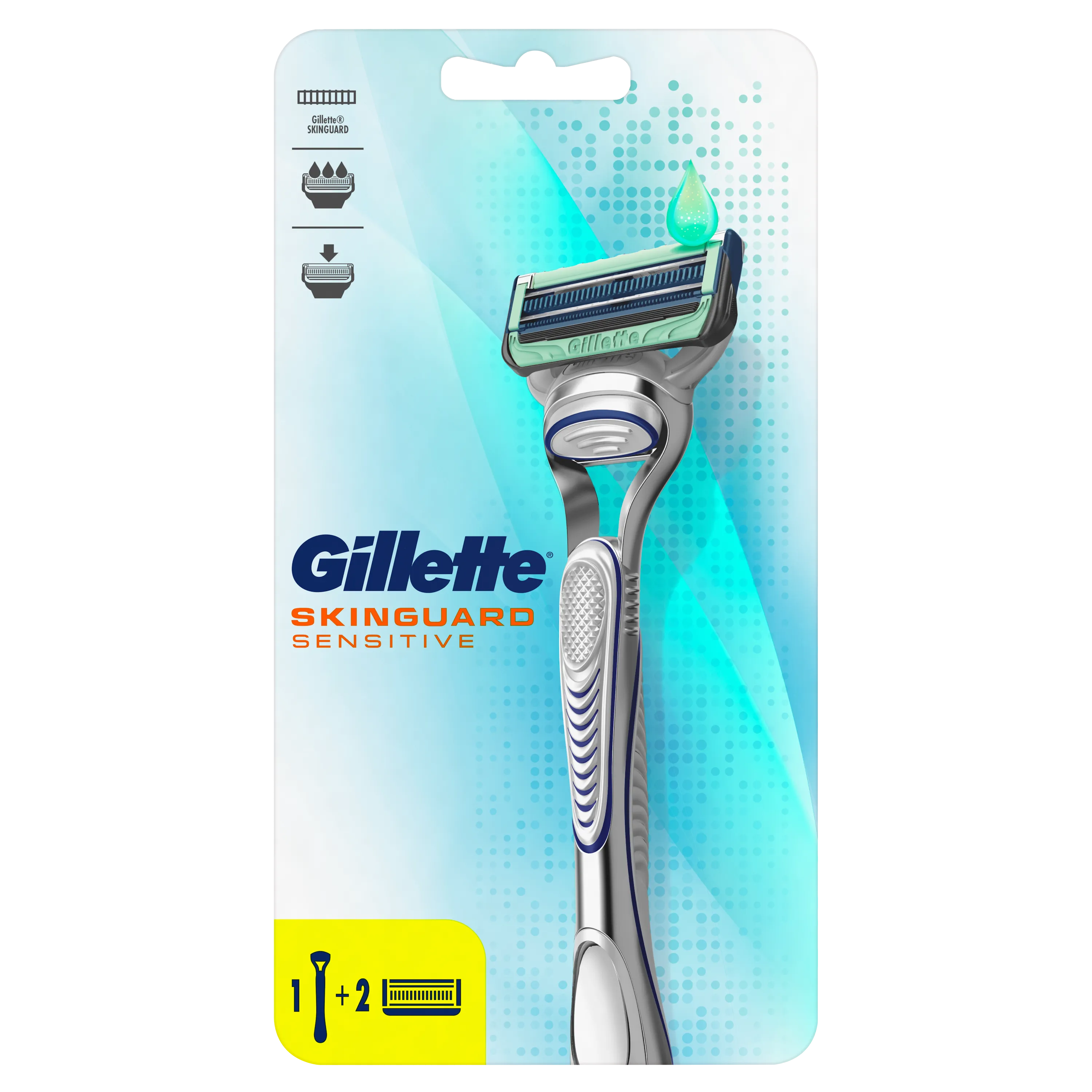 Gillette Skinguard Maszynka manualna do golenia dla mężczyzn, 1 szt. + wkłady 2 szt.