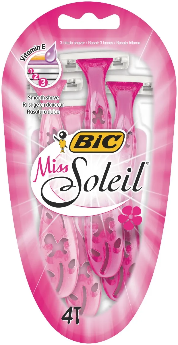 BiC Miss Soleil 3-ostrzowa maszynka do golenia dla kobiet, 4 szt.
