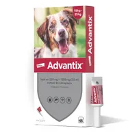 Advantix Spot-on Na Kleszcze i Pchły, (250 mg + 1250 mg)/2,5 ml; roztwór do nakrapiania dla psów 10 - 25 kg, 4 x 2,5 ml