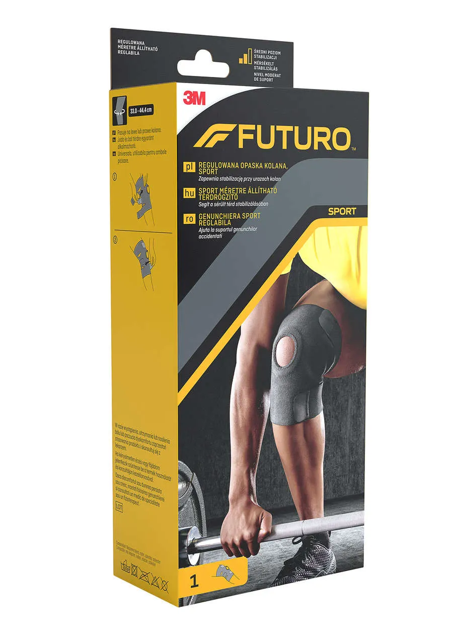 Futuro Sport, regulowana opaska kolana, kolor czarny, 1 sztuka 