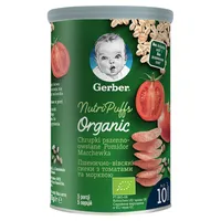 Gerber Organic chrupki pszenno-owsiane pomidor, marchewka dla niemowląt po 10 miesiącu, 35 g