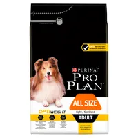 Purina PRO PLAN All Size Adult Light/Sterilised Opti Weight sucha karma dla psów wszystkich ras z kurczakiem, 3 kg