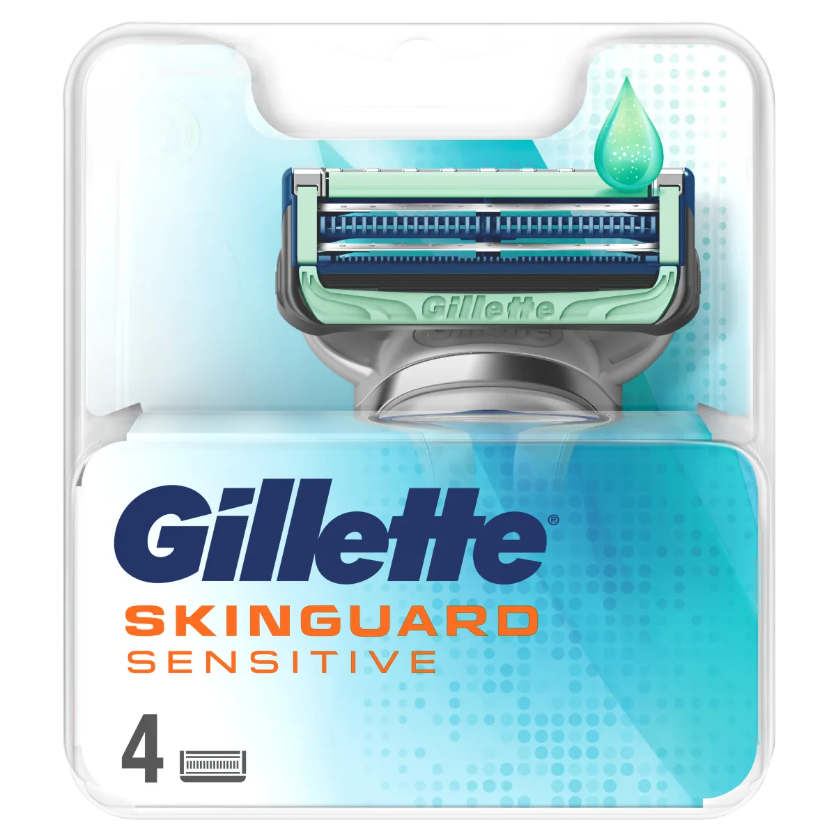 Gillette Skinguard Wkład do maszynki manualnej do golenia dla mężczyzn, 4 szt.