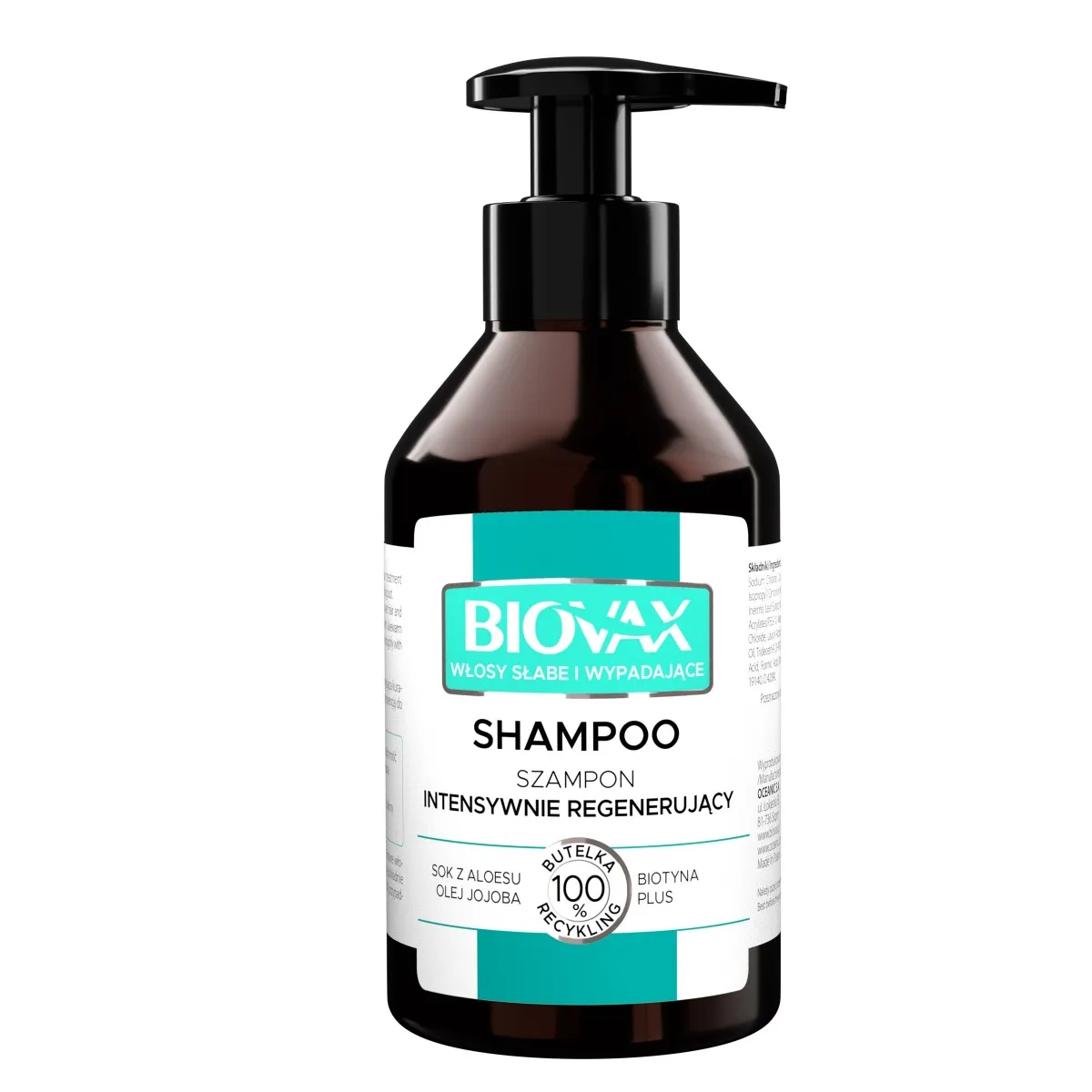 L'biotica, Biovax, Intensywnie regenerujący szampon, do włosów słabych ze skłonnością do wypadania, 200 ml