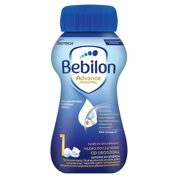 Bebilon 1 Pronutra­ Advance Mleko początkowe od urodzenia, 200 ml. Data ważności 21-05-2024