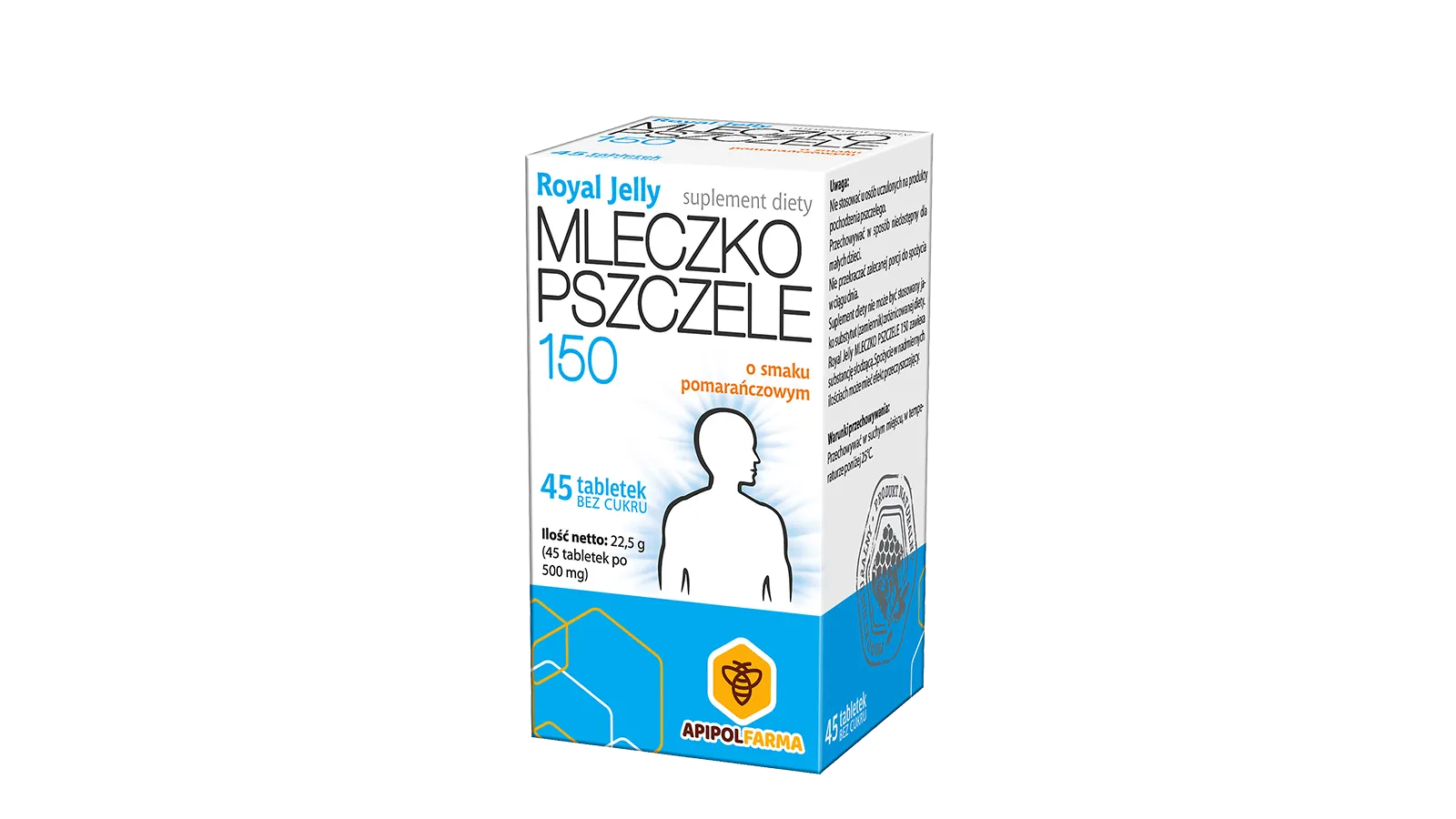 Royal Jelly Mleczko Pszczele 150, suplement diety, 45 tabletek