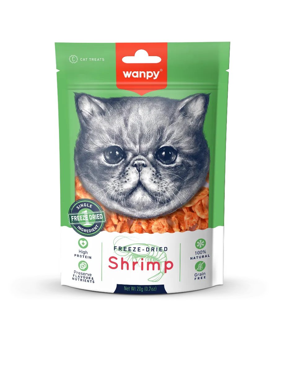 Wanpy Freeze Dryed Shrimp liofilizowane krewetki dla kota, 20 g