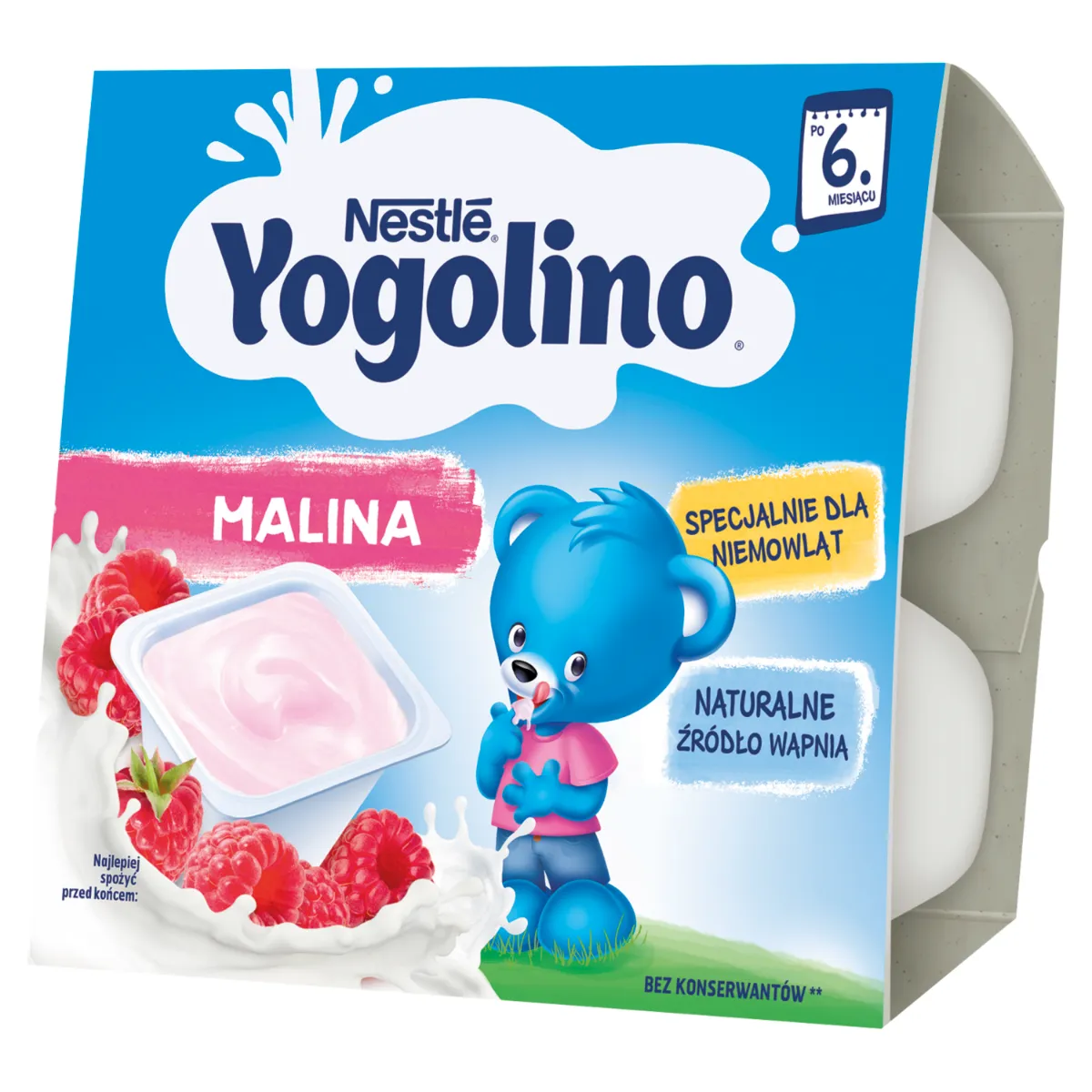 Nestle Yogolino deserek mleczno-owocowy malina dla niemowląt po 6 miesiącu życia, 400 g