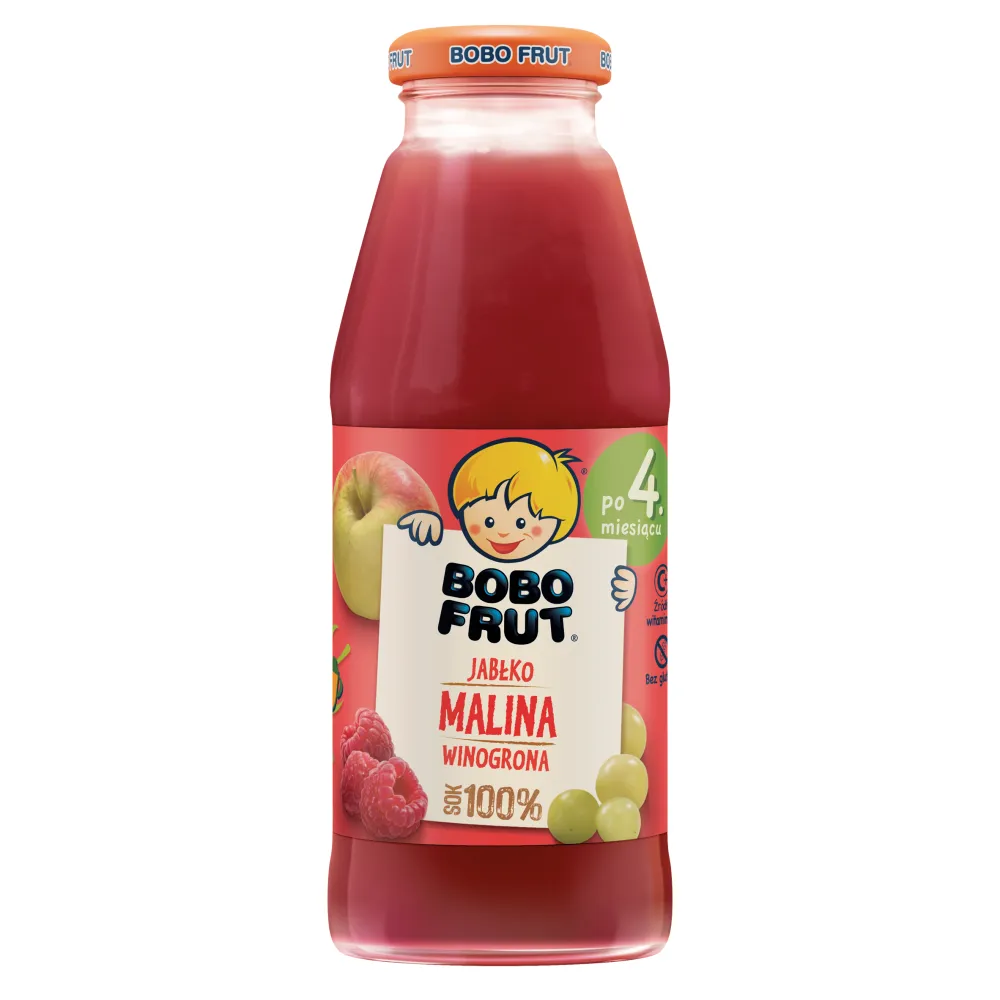 Bobo Frut 100% sok jabłkowo-malinowy z winogronami, 300 ml