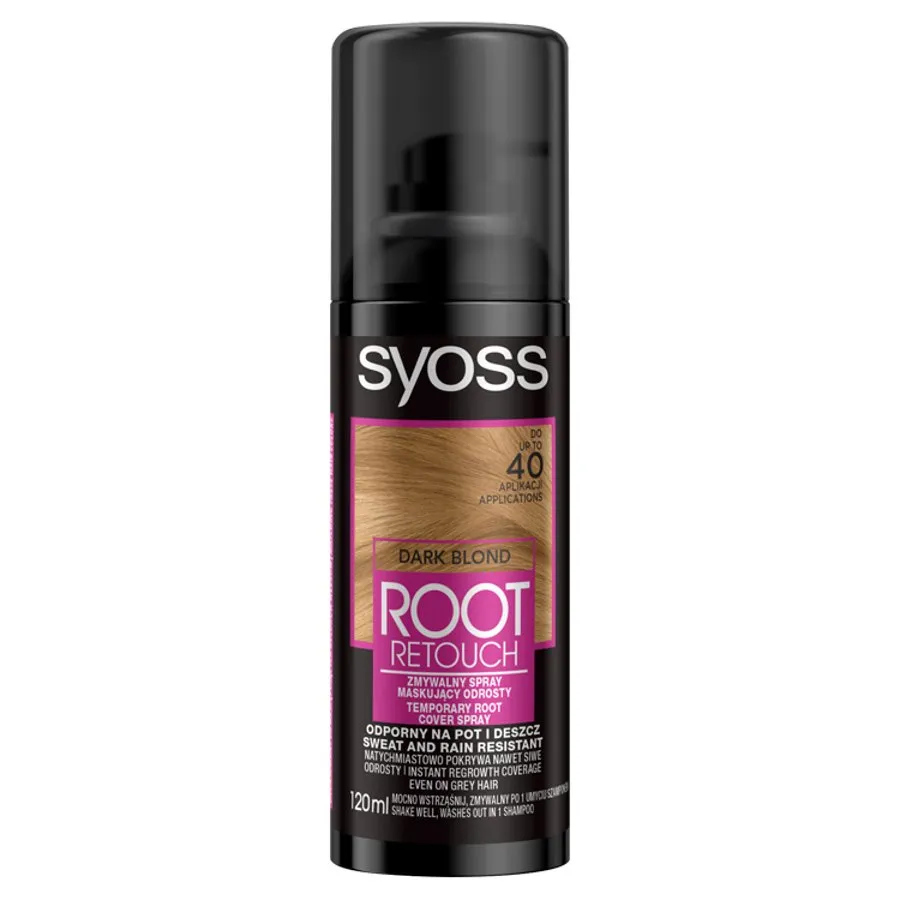 Syoss Root Retouch spray do maskowania odrostów Ciemny Blond, 120 ml