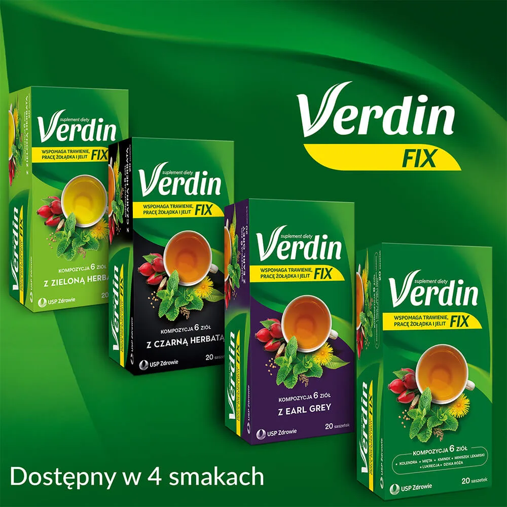 Verdin fix , zioła do zaparzania w saszetkach, suplement diety, 20 saszetek 