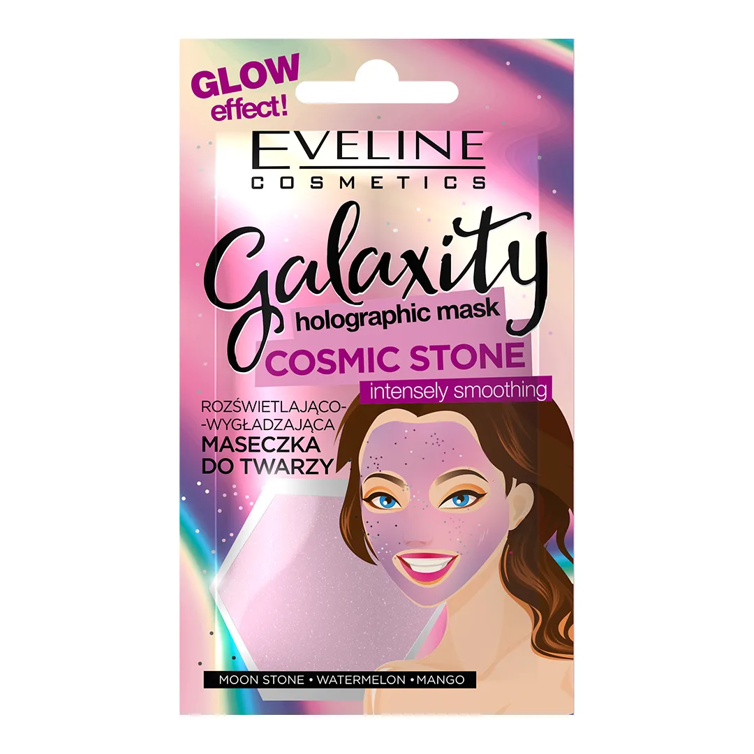 Eveline Cosmetics Galaxity Holographic rozświetlająco-wygładzająca maseczka holograficzna do twarzy, 10 ml