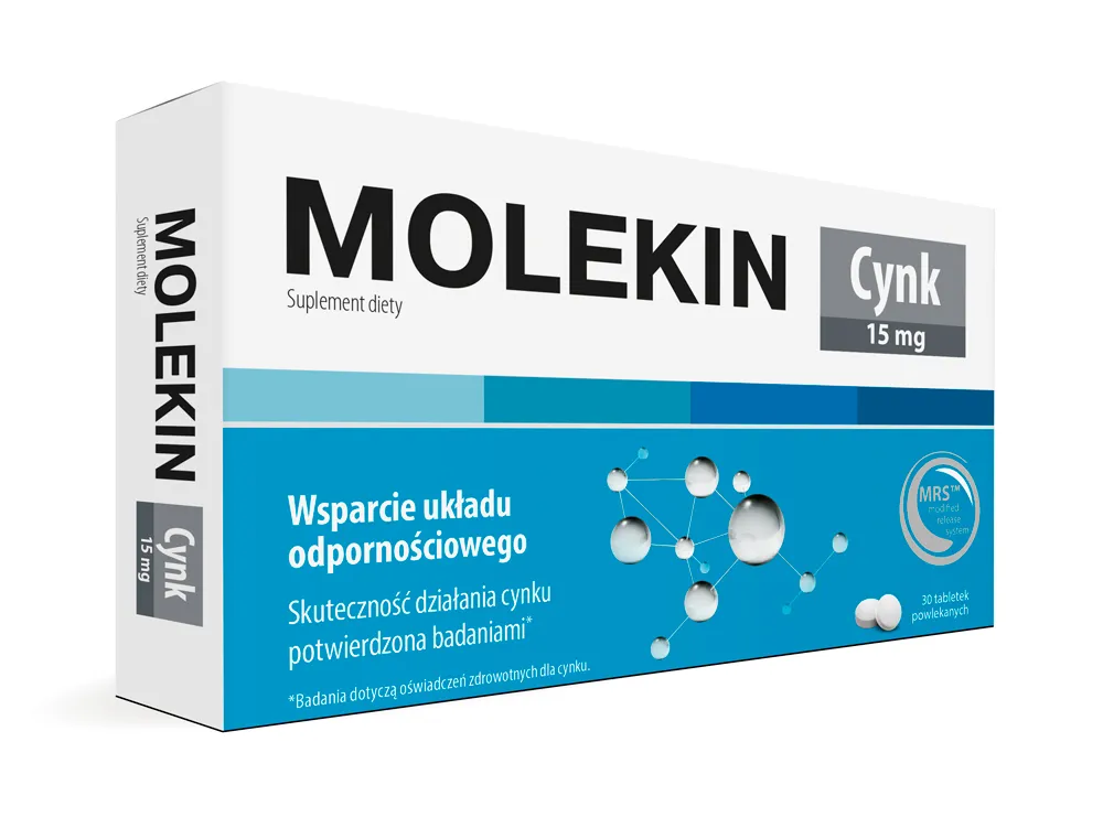 Molekin Cynk, suplement diety, 30 tabletek powlekanych