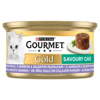 GOURMET Gold Savoury Cake karma z jagnięciną i zieloną fasolą dla kotów, 85 g