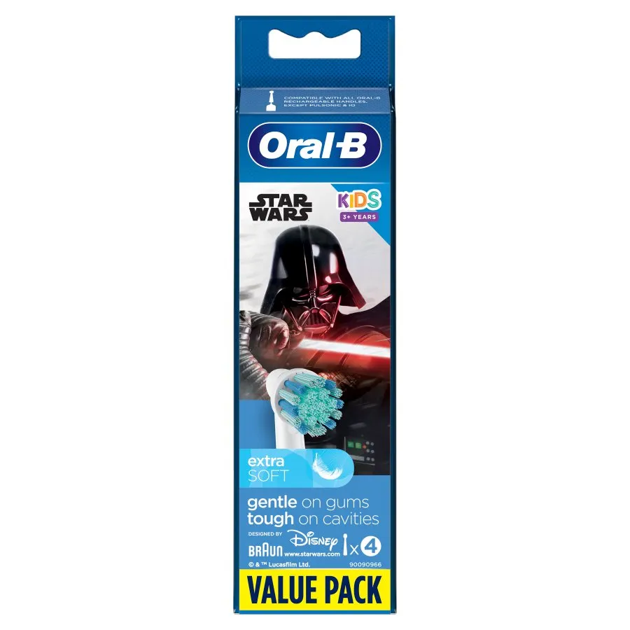 Oral-B Kids Star Wars końcówki szczoteczek elektrycznych do zębów, 4 sztuki