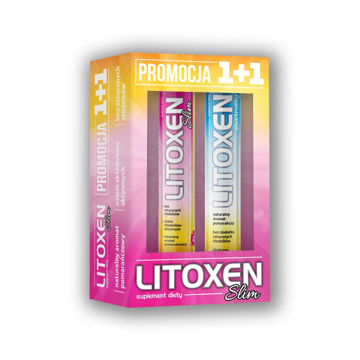 Zestaw Litoxen Slim, suplement diety, 20 + 20 tabletek musujących