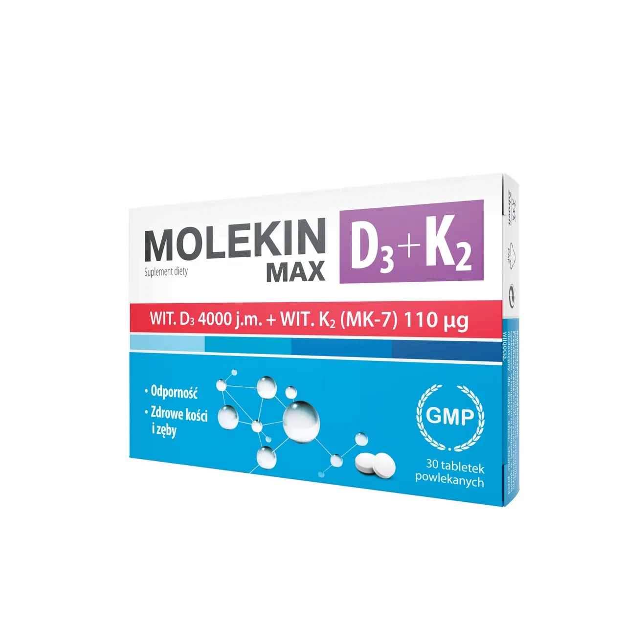 Molekin D3+K2 Max, suplement diety, 30 tabletek