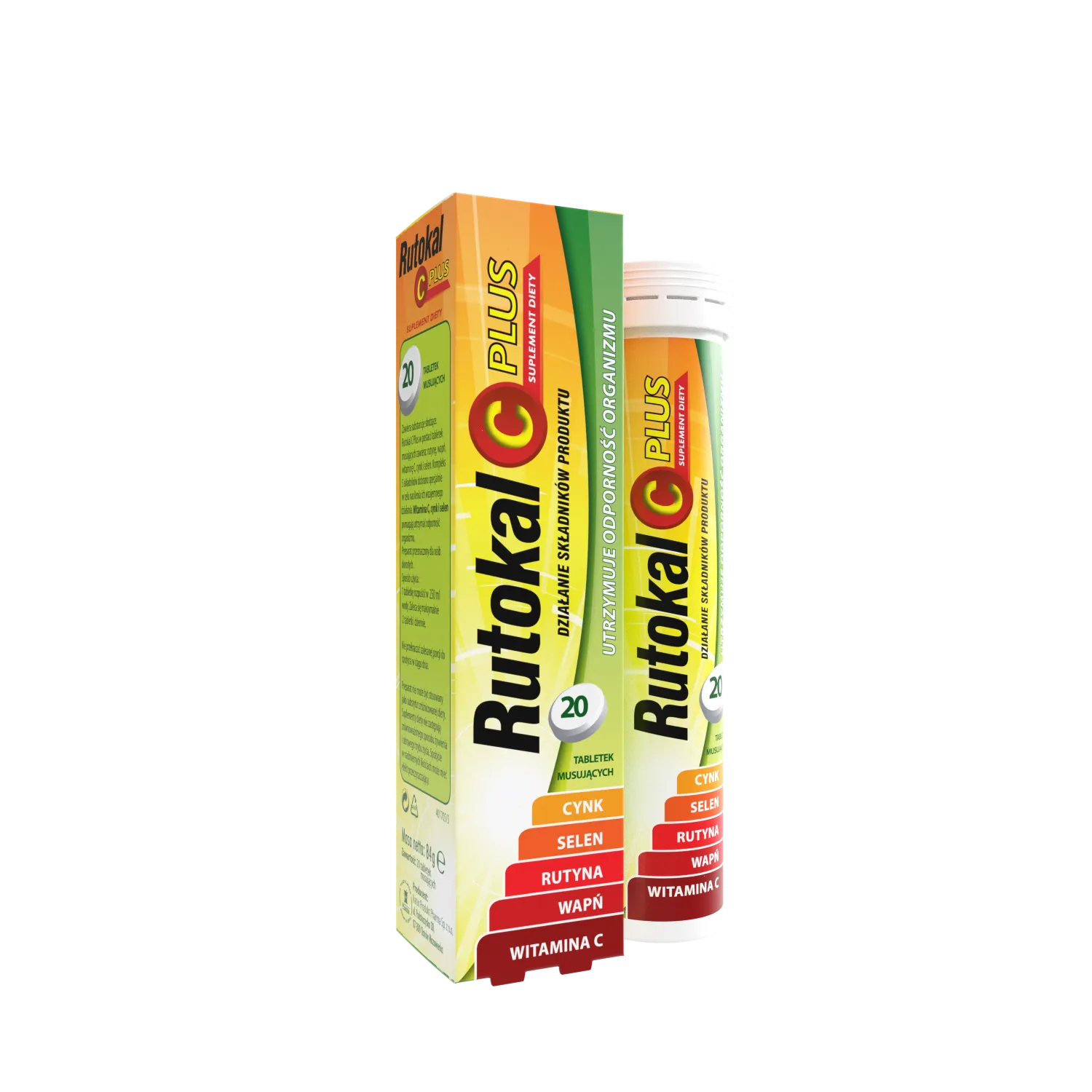 Rutokal C Plus, suplement diety, 20 tabletek musujących