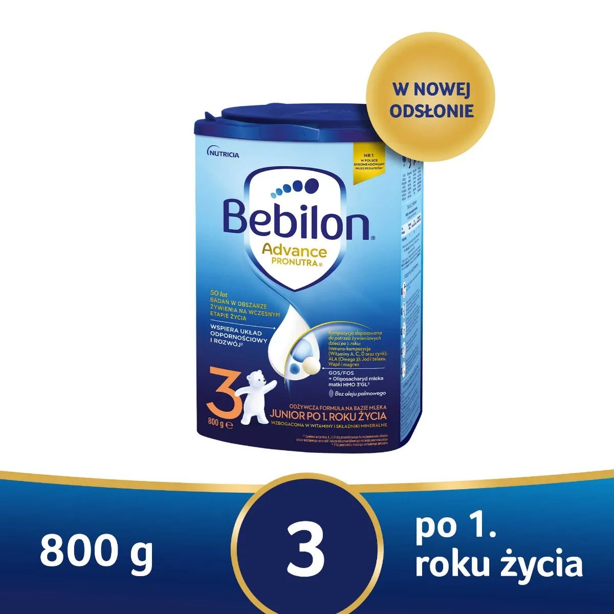 Bebilon 3 Pronutra Advance, mleko modyfikowane po 1. roku życia, 800 g