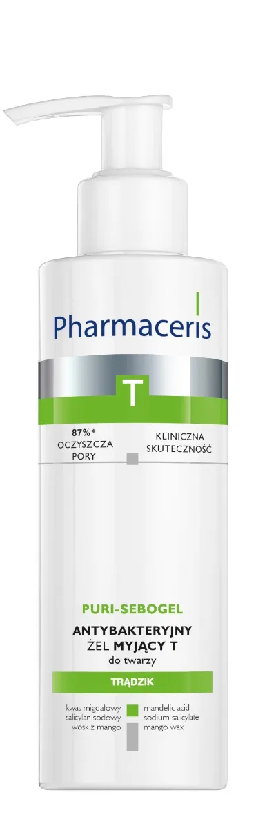 Pharmaceris T Puri-Sebogel, antybakteryjny żel myjący do twarzy, 190 ml