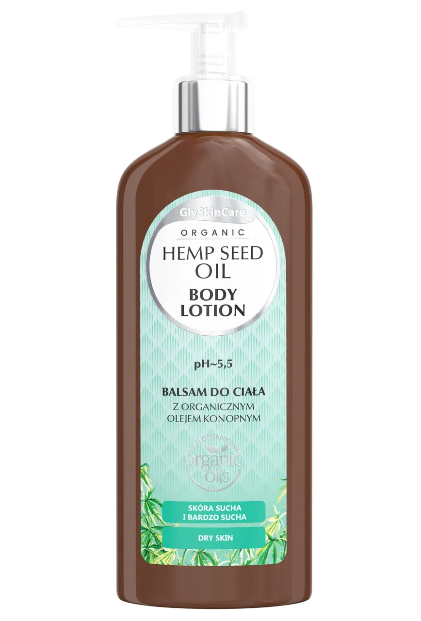 Equakan GlySkinCare Organic Hemp Seed Oil, balsam do ciała z organicznym olejem konopnym, 250 ml