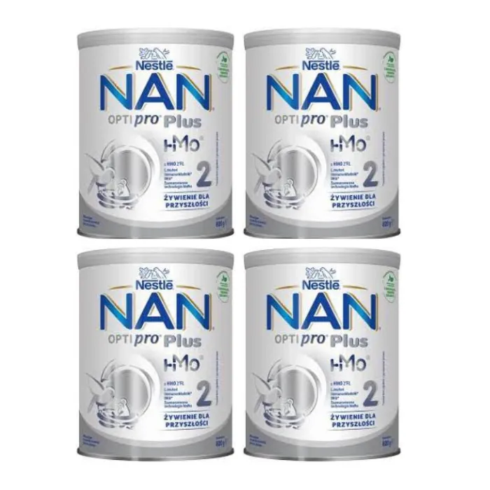 Nan Optipro Plus 2 HM-O. mleko modyfikowane dla niemowląt powyżej 6. miesiąca, 4 x 800g