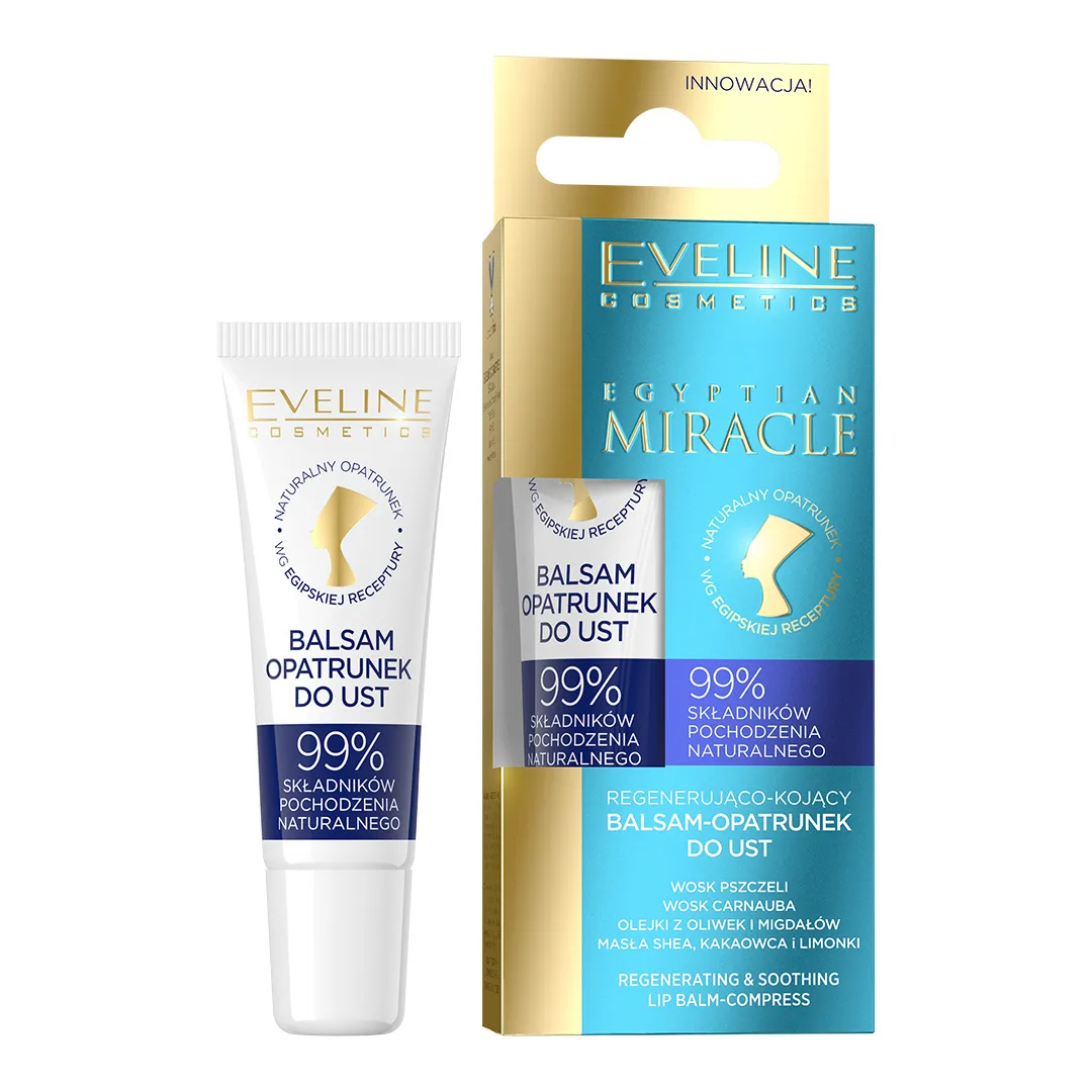 Eveline Cosmetics Egyptian Miracle regenerująco-kojący balsam opatrunek do ust, 12 ml