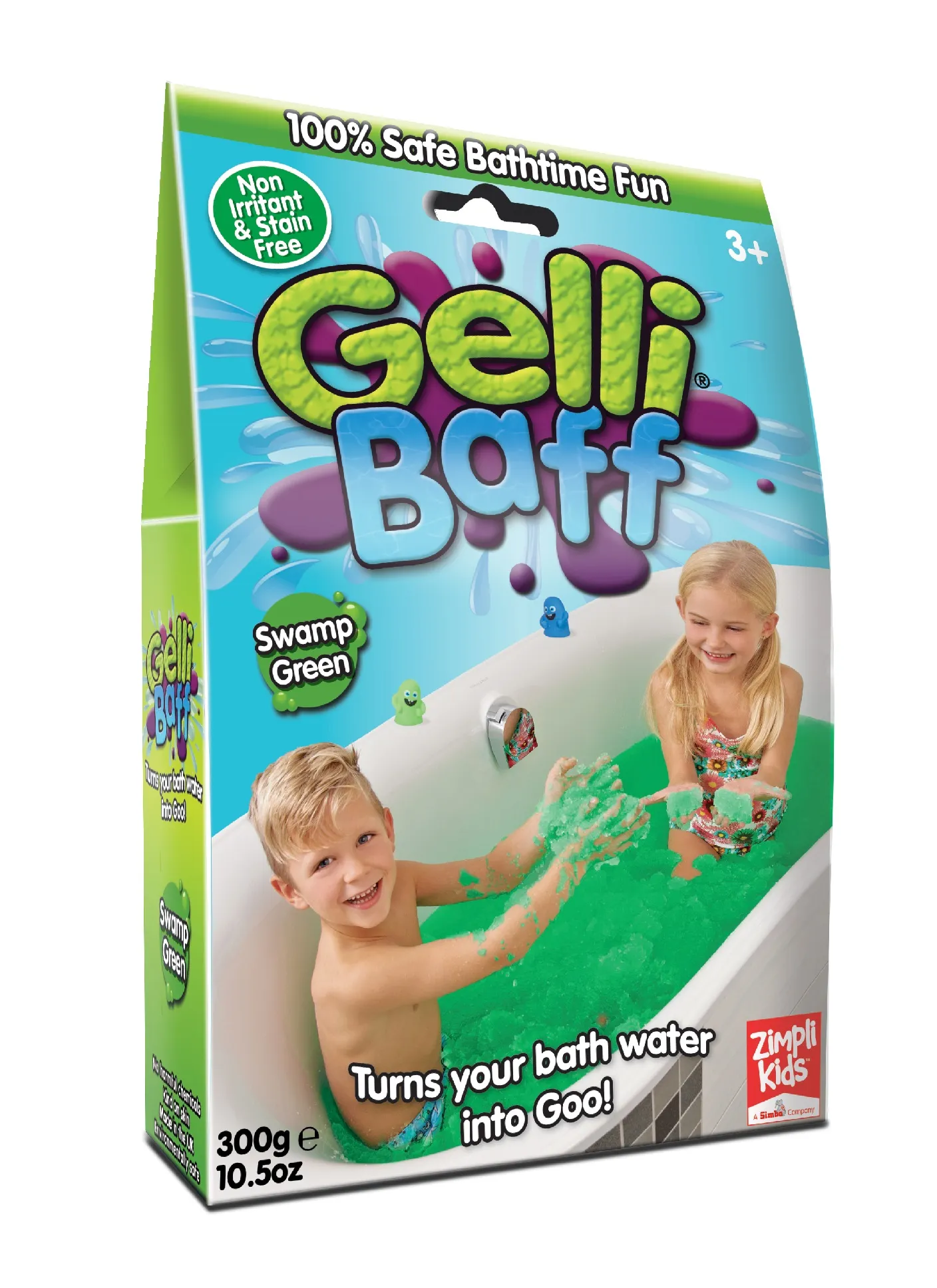 Zimpli Kids Gelli Baff Magiczny proszek do kąpieli zielony, 300 g