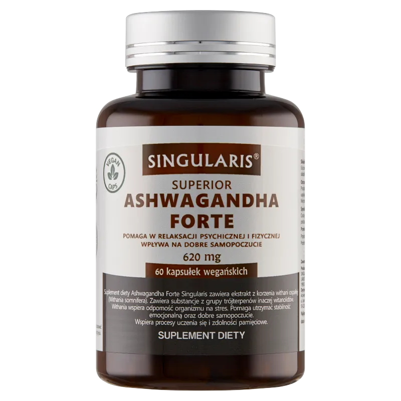 Singularis Superior, Ashwagandha Forte 620mg, suplement diety, 60 kapsułek