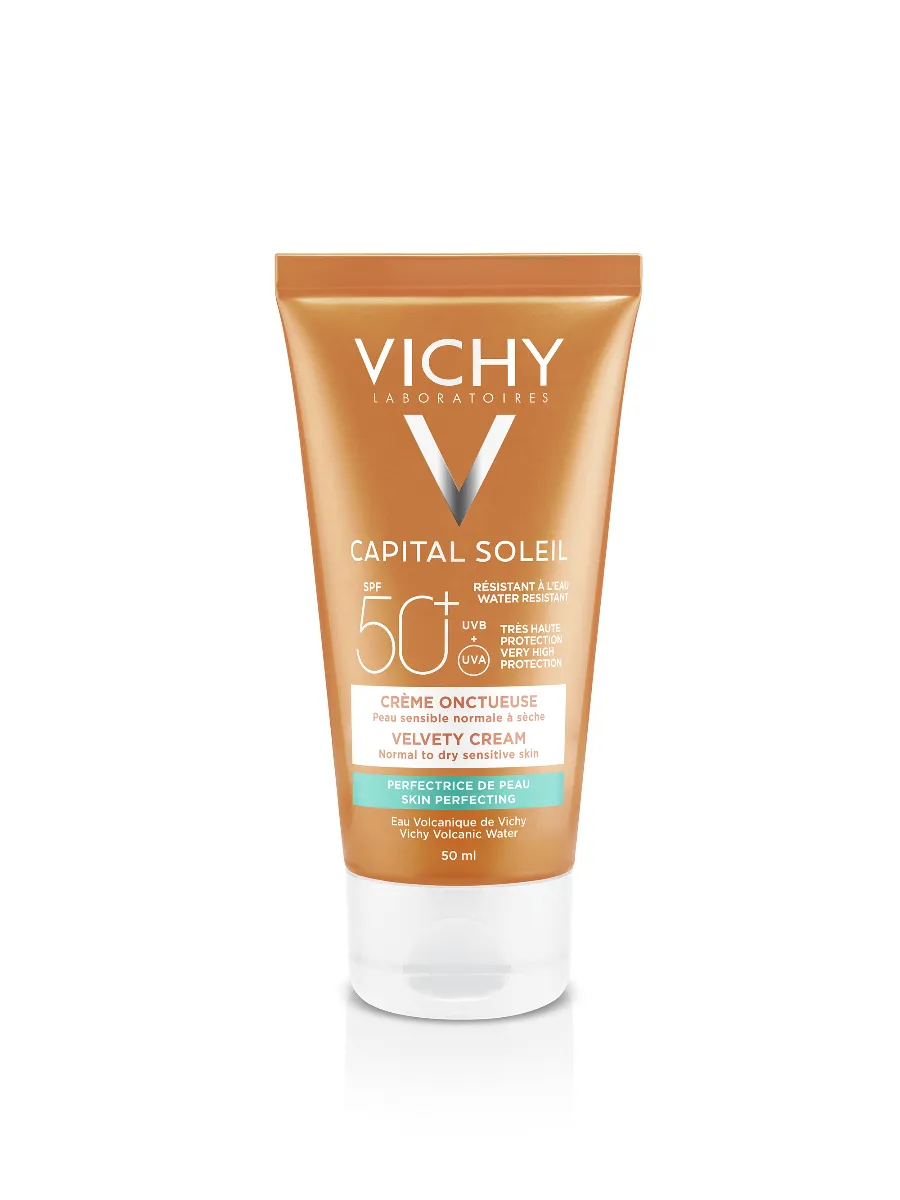 Vichy Idéal Soleil, aksamitny krem do twarzy SPF 50+, 50 ml 