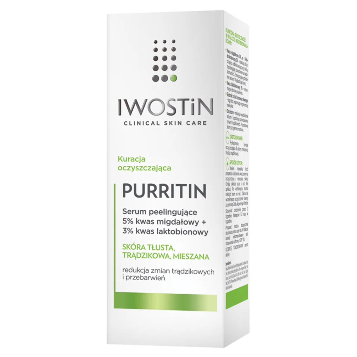 Iwostin Purritin serum peelingujące z 5% kwasem migdałowym, 30 ml
