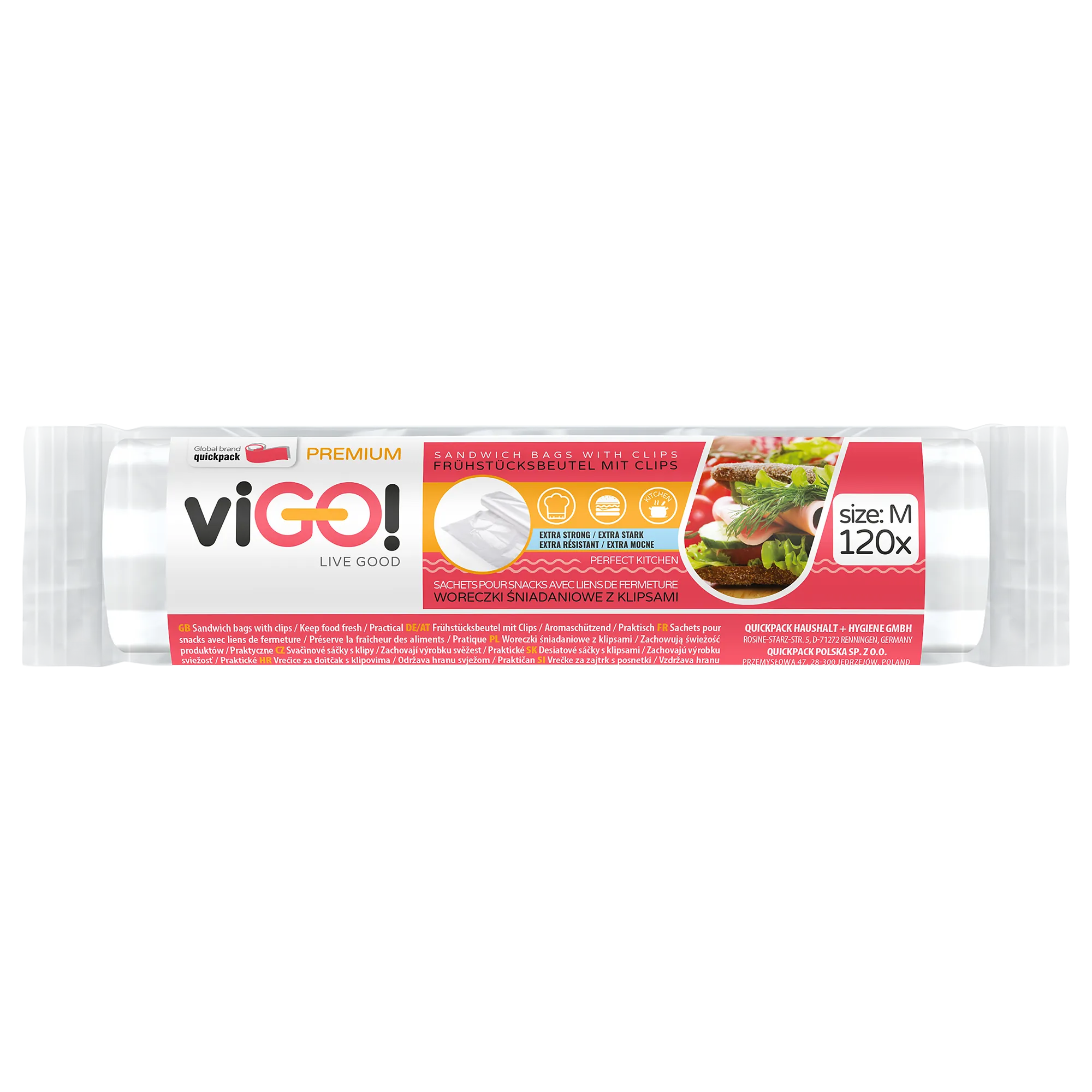 viGO! Premium woreczki śniadaniowe, size M, 120 szt.