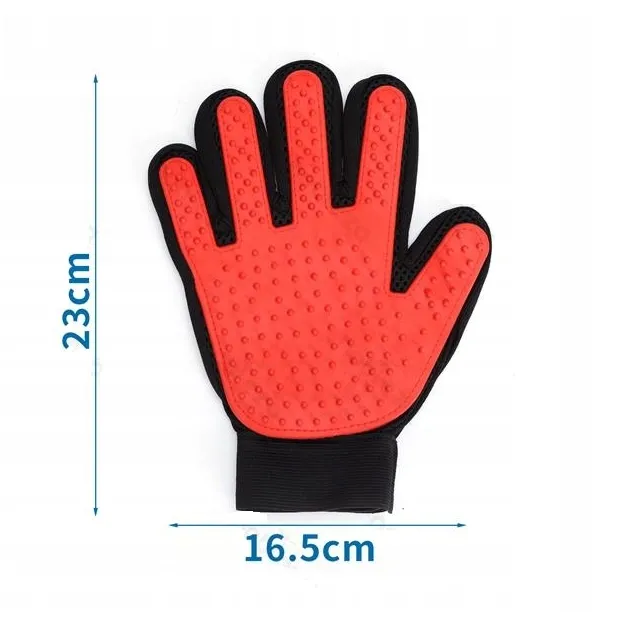 Nobleza rękawica do wyczesywania sierści 16,5x23 cm czerwono-czarna, 1 szt. 