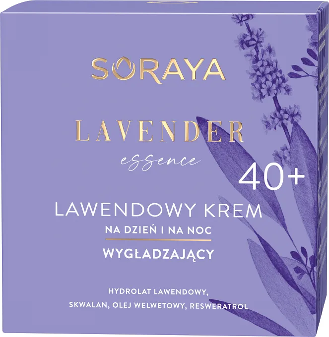 Soraya Lavender Essence lawendowy krem wygładzający na dzień i na noc 40+, 50 ml. Data ważności 31.05.2024
