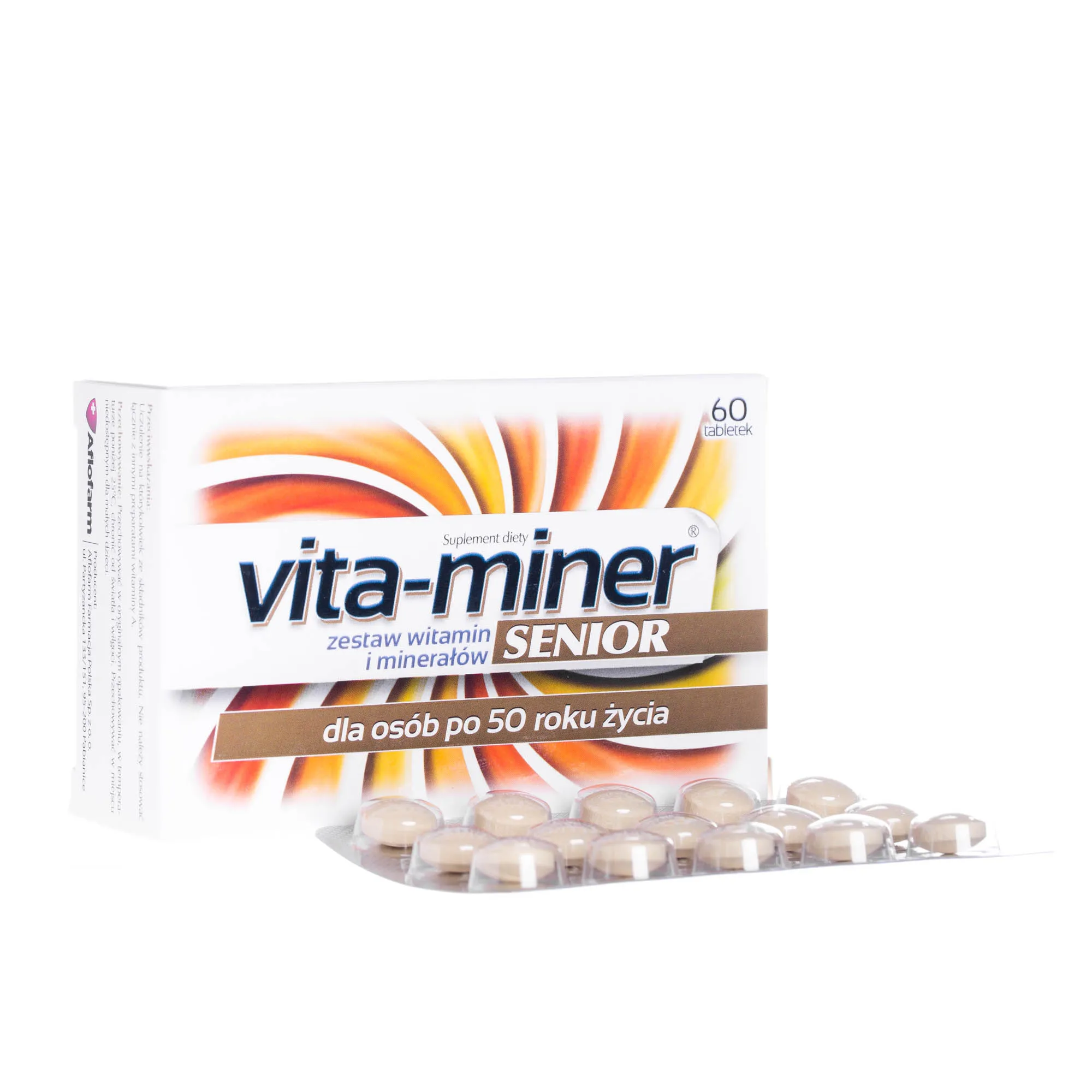 Vita-miner Senior - zestaw witamin i minerałów dla osób po 50 roku życia, 60 tabletek