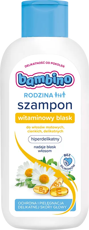 Bambino Rodzina Witaminowy Blask szampon do włosów matowych, cienkich i delikatnych, 400 ml