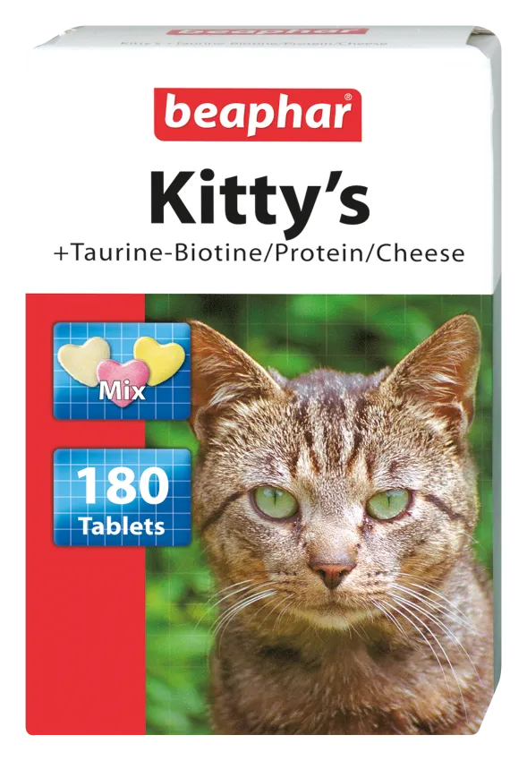 Beaphar KITTY'S MIX + Taurine mix tabletek witaminowych dla kotów, 180 szt.