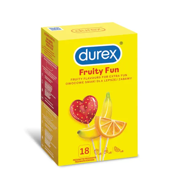 Durex Fruity Fun, prezerwatywy, 18 sztuk