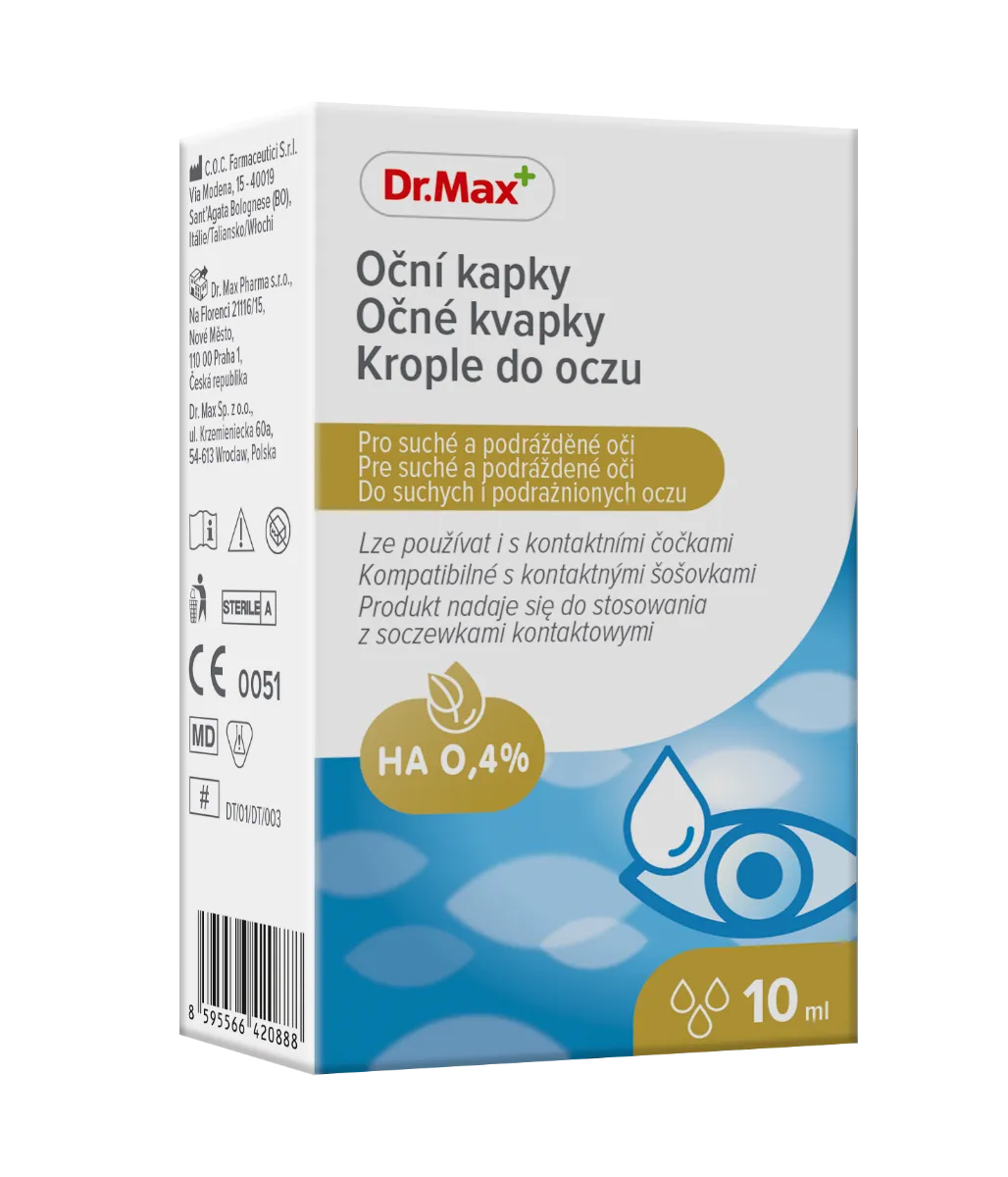 Krople do oczu Dr.Max, 0,4% HA, bez konserwantów, 10 ml